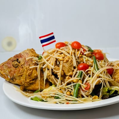Red Snapper with Papaya Salad Sauce