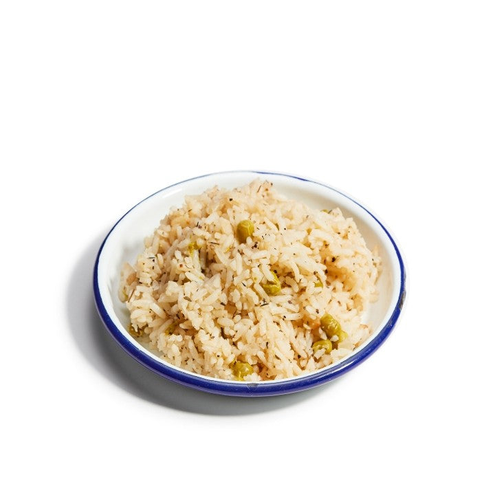 Coconut rice and peas