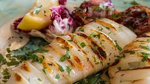 Calamaretti Alla Griglia Con Insalatina Al Limone