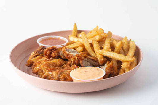 CHICKEN (6oz) + FRIES (TENDERS & WINGS COMBO)