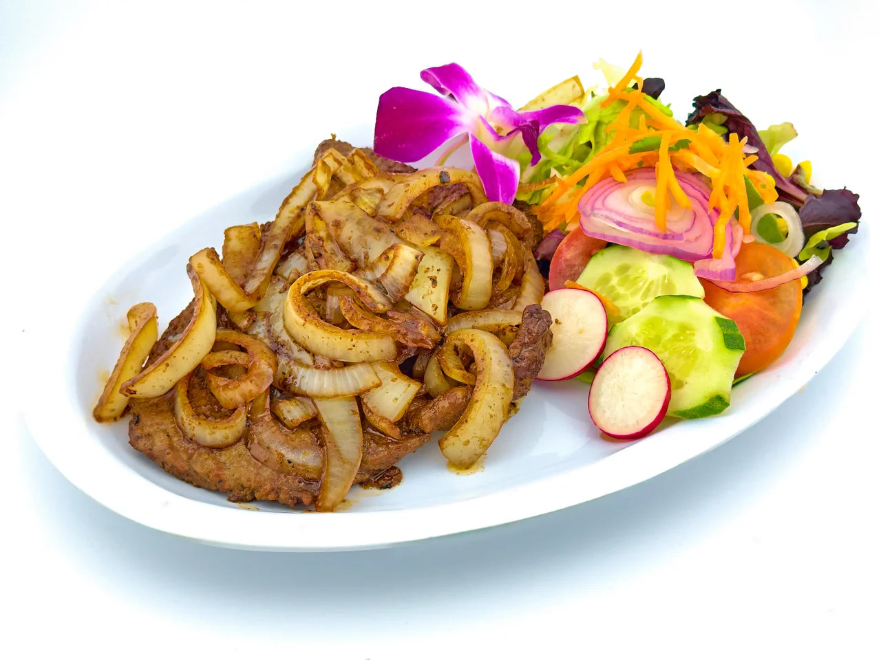 Bistec encebollado solo