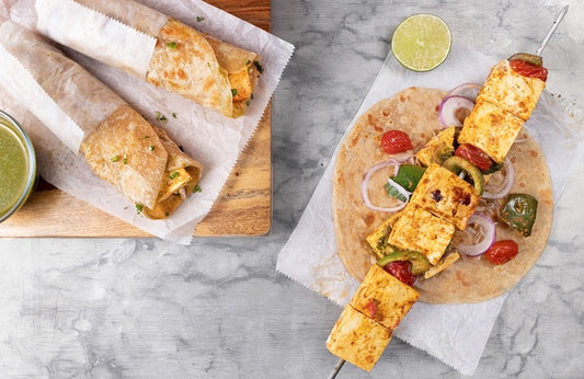 Achari Paneer Roll (Vegetarian)