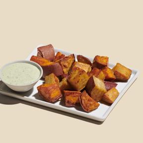Roasted Sweet Potatoes + Green Goddess Ranch
